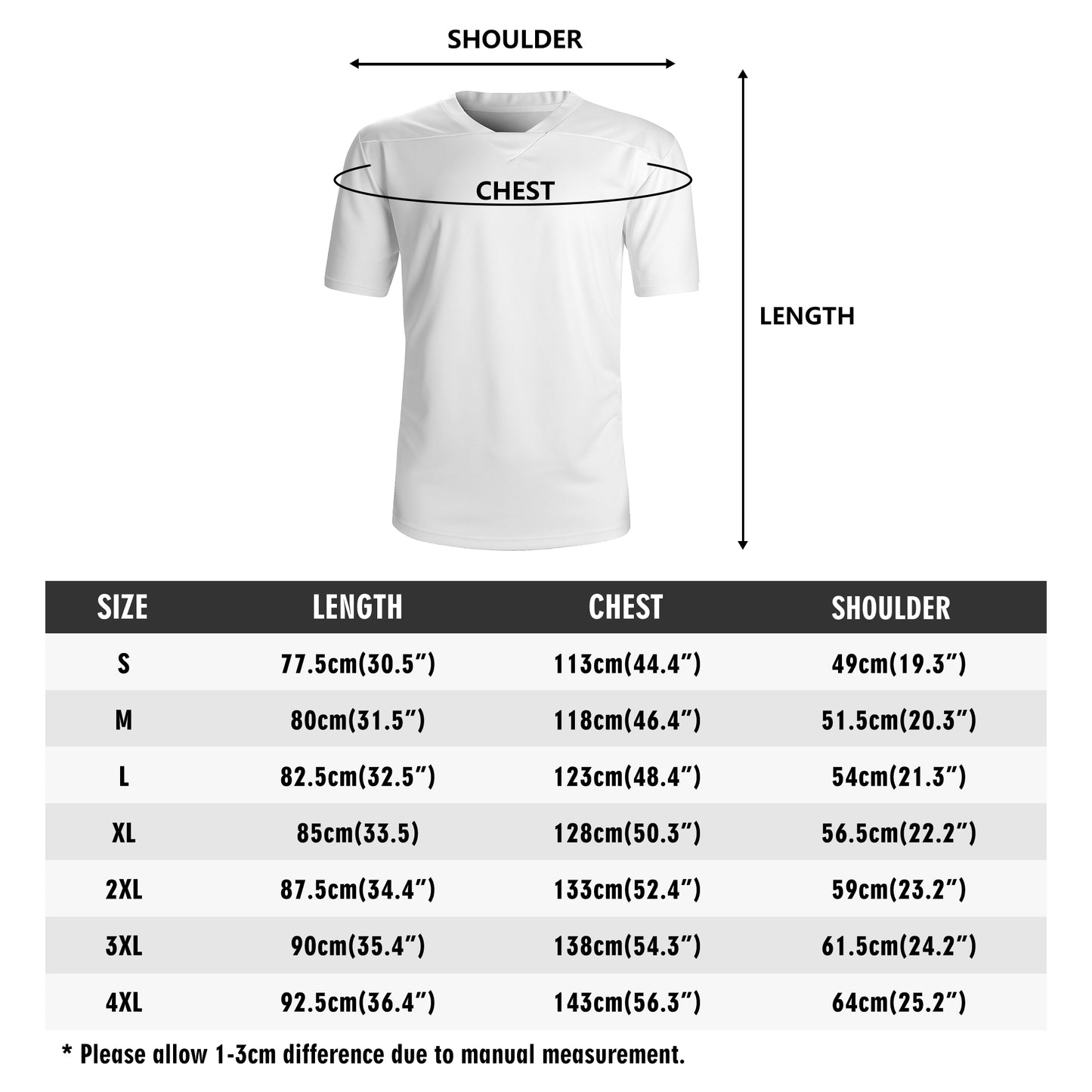 Mens All Over Print Football Rugby Jersey