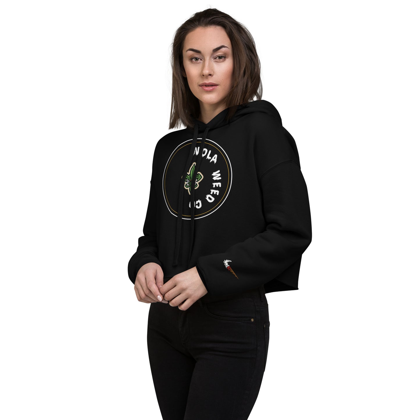 Fleur de Lis Crop Hoodie