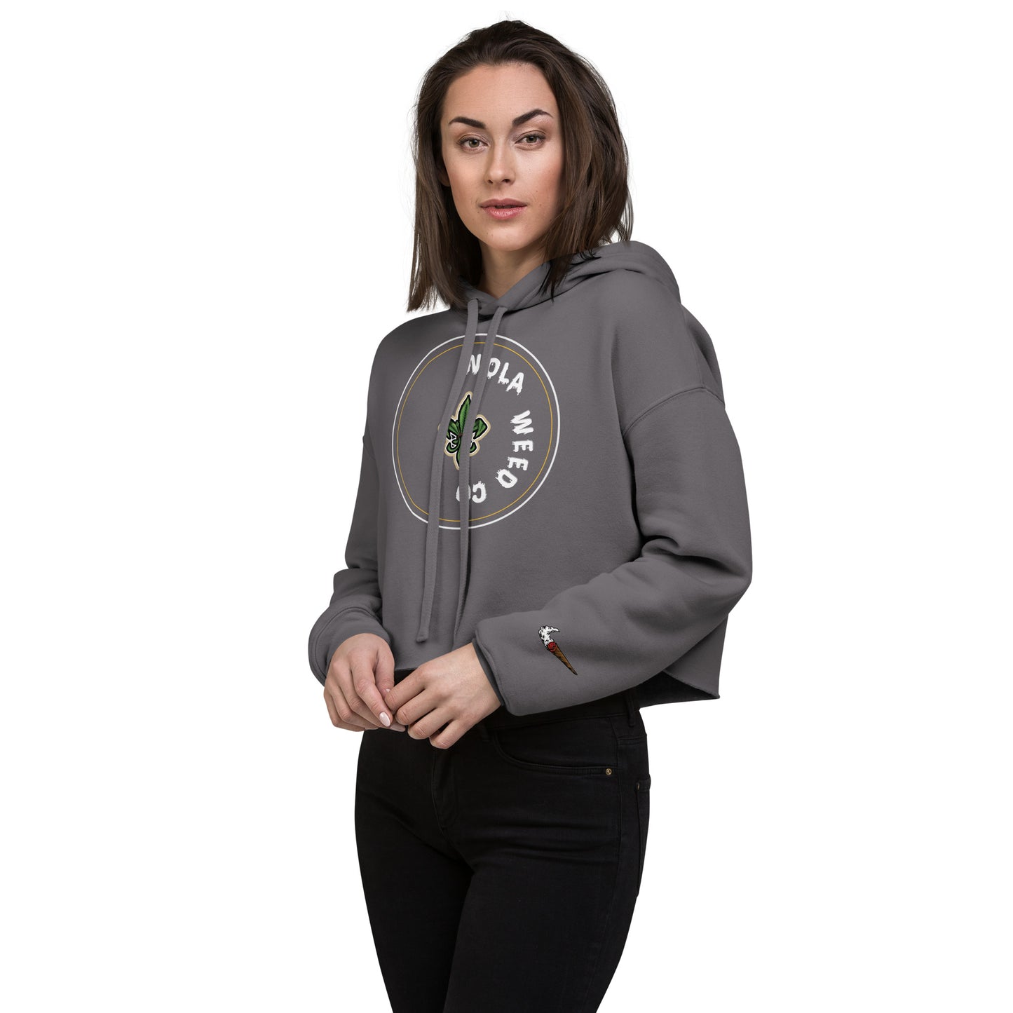 Fleur de Lis Crop Hoodie